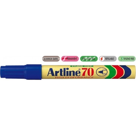 Permanent marker ARTLINE 70, corp metalic, varf rotund 1.5mm - albastru