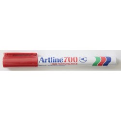 Permanent marker ARTLINE 700, corp metalic, varf rotund 0.7mm - rosu