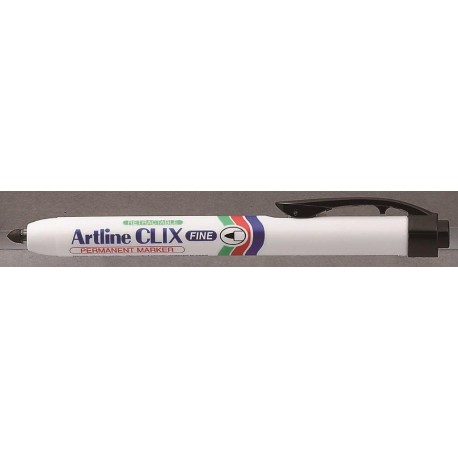 Permanent marker ARTLINE Clix 703, corp plastic, mecanism retractabil, varf rotund - negru