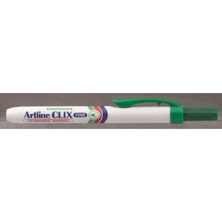 Permanent marker ARTLINE Clix 703, corp plastic, mecanism retractabil, varf rotund - verde