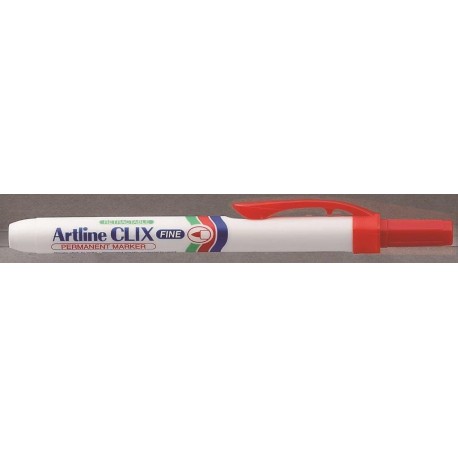 Permanent marker ARTLINE Clix 703, corp plastic, mecanism retractabil, varf rotund - rosu