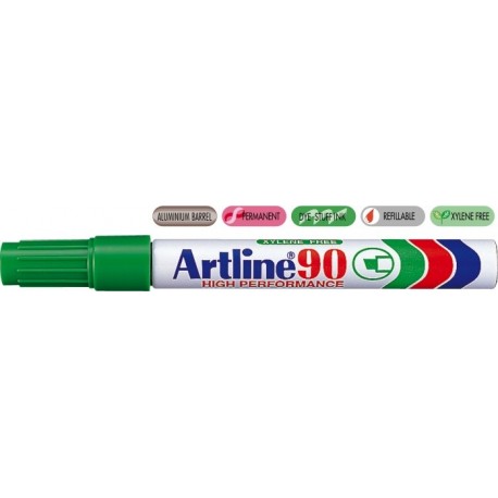 Permanent marker ARTLINE 90, corp metalic, varf tesit 2.0-5.0mm - verde