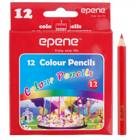 Creioane colorate, 1/2, corp hexagonal, 12 culori/set, EPENE