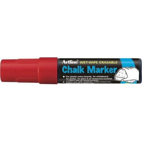 Marker cu creta ARTLINE, pentru table de scris, varf 12.0mm - rosu