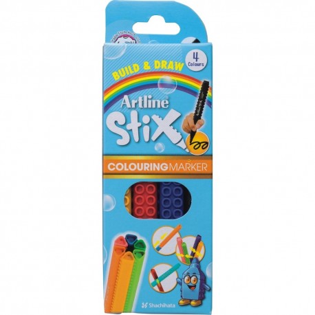 Marker pentru colorat ARTLINE Stix, varf rotund 1.2mm, lavabil, 4 buc/set