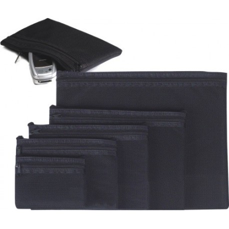 Buzunar buretat A7, cu fermoar textil negru, EXITON