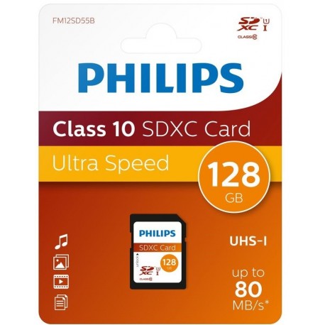 Card memorie SDXC, clasa 10, PHILIPS - 128GB