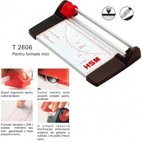 Ghilotina cu cutit circular HSM T2606 - 260 mm - 6 coli