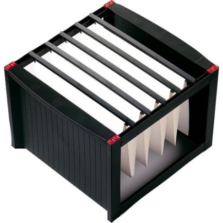 Suport plastic pentru 40 dosare suspendabile, HELIT - negru