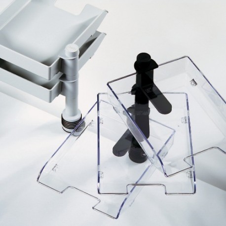 Set 3 tavi documente cu brat rotativ, HELIT - transparent cristal