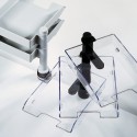 Set 3 tavi documente cu brat rotativ, HELIT - transparent cristal