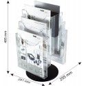 Display modular de birou, 6 x A4, rotativ, pentru pliante, HELIT - transparent cristal