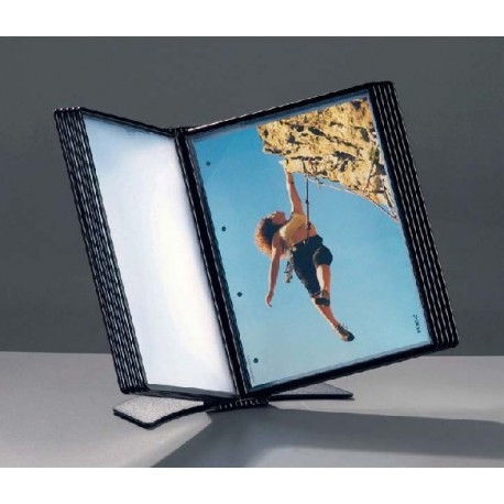Display de prezentare de birou HD DESIGN EasyMount - 10 buzunare A4 - gri deschis