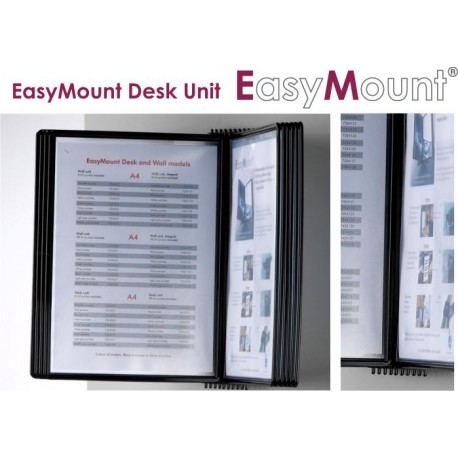 Display perete cu sistem de agatare (suport pentru 10 buzunare A4), PROBECO-EasyMount - antracit