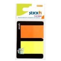 Stick index plastic transparent color 45 x 25 mm, 2 x 25 file/set, Stick"n - 2 culori neon