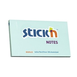 Notes autoadeziv 76 x 127 mm, 100 file, Stick"n - bleu pastel