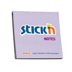 Notes autoadeziv 76 x 76 mm, 100 file, Stick"n - lila pastel