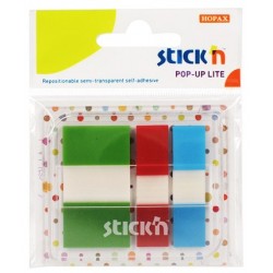 Film index autoadeziv 45 x 12mm + 45 x 25, 3 x 20 file, cu dispenser, Stick"n Pop-up Lite - 3 culori