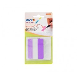 Film index autoadeziv cu tab din hartie, 38 x 50mm, 10 file/set, Stick"n Pop-up - mov