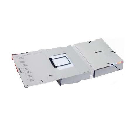 Dosar extensibil din carton cu 3 pliuri, elastic si alonja arhivare de mare capacitate, JALEMA - gri