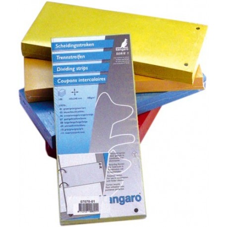Separatoare carton pentru biblioraft, 180 g/mp, 105 x 240 mm, 100/set, KANGARO - alb