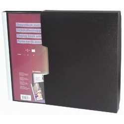 Dosar de prezentare personalizabil, cu 60 folii, A4, coperta rigida, cu caseta, KANGARO - negru