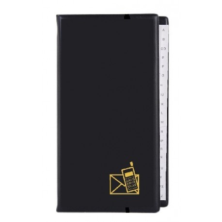 Agenda telefonica cu inele, 217 x 128 mm, cu index, KANGARO - negru