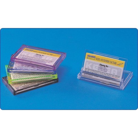 Port carti de vizita din plastic, de buzunar, forma plata, 108 x 65mm, KEJEA - transparent