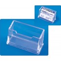 Suport plastic pentru 1 set carti de vizita, pentru birou, KEJEA - transparent