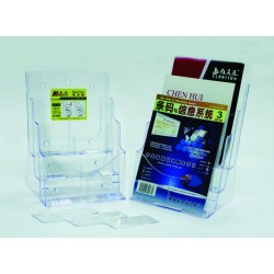 Display plastic pentru brosuri, de birou/perete, 3 x A4-portrait, KEJEA - transparent