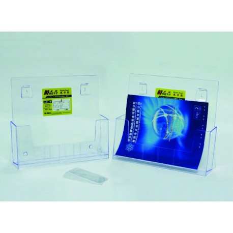 Display plastic pentru brosuri, de birou/perete, 1 x A4-landscape, KEJEA - transparent