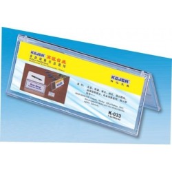 Display nume pentru birou, din plastic, forma A, 75 x 210mm, KEJEA - transparent