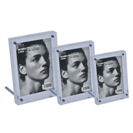 Display acrilic cu magneti, cu sprijin, pentru fotografii, (127 x 178mm)-portrait, KEJEA-transparent