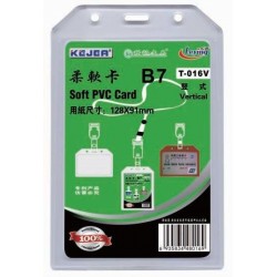 Buzunar PVC flexibil, pentru ID carduri, 91 x 128mm, vertical, 5 buc/set, KEJEA - transparent