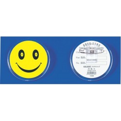 Ecuson plastic KEJEA - Smile, forma rotunda , cu ac si clips, D55mm