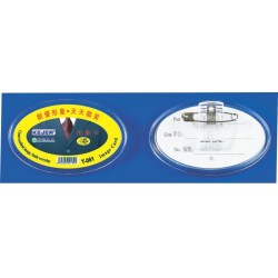 Ecuson oval din plastic, pentru nume, 68 x 42mm, KEJEA - transparent