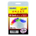Buzunar PVC, pentru ID carduri, 55 x 85mm, vertical, 10 buc/set, KEJEA - margine transp. color