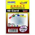 Buzunar PVC, pentru ID carduri, 55 x 85mm, vertical, 10 buc/set, KEJEA - margine color