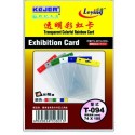Buzunar PVC, pentru ID carduri, 74 x 105mm, vertical, 10 buc/set, KEJEA - margine color