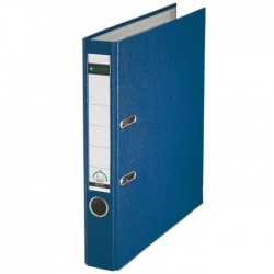 Biblioraft A4, plastifiat PP/paper, margine metalica 52 mm, LEITZ 180 - albastru