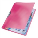 Dosar plastic cu clema pivotanta LEITZ ColorClip Rainbow - rosu transparent
