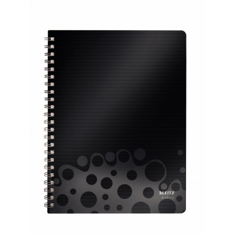 Caiet A4, cu spirala, 80 file, matematica, LEITZ Bebop - coperta neagra