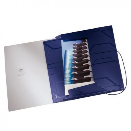 Mapa plastic Jumbo, cu elastic, LEITZ Prestige - albastru