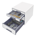 Cabinet cu sertare LEITZ Wow, 4 sertare - alb/gri