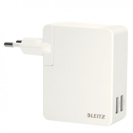 Duo-incarcator universal LEITZ Complete USB pentru perete, 24 W - alb
