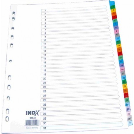 Index carton Mylar, alfabetic A-Z, margine color, LANDS