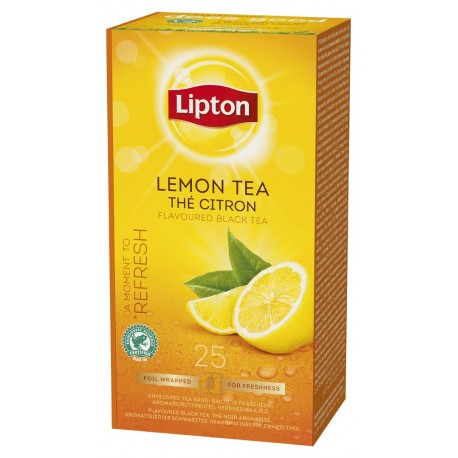Ceai Lipton negru cu aroma Lamaie, 25 plicuri x 1.6g