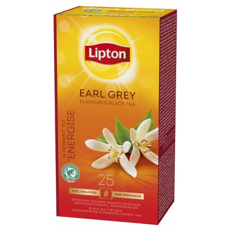 Ceai Lipton negru cu aroma Earl Grey, 25 plicuri x 2g