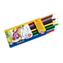 Creioane colorate, corp triunghiular, 12 culori/set, MOLIN Color Plus
