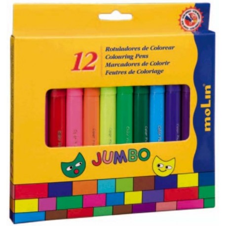 Carioca Jumbo, 12 culori/set, MOLIN Color Plus